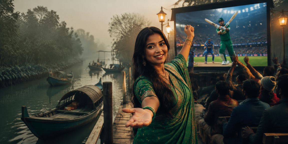 সুন্দরবনের পটভূমিতে বাংলাদেশি মডেলের ক্রিকেট বেটিং প্ল্যাটফর্ম ব্যবহার